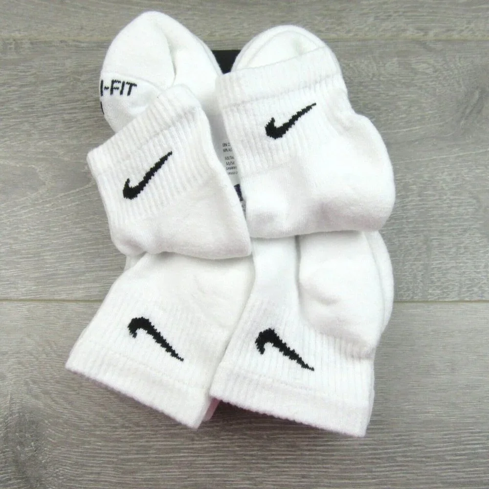 Nike Everyday Plus Ankle Socks White (6 Pack) Womens 6-10 / Youth 5Y-7Y NEW - Picture 6 of 8
